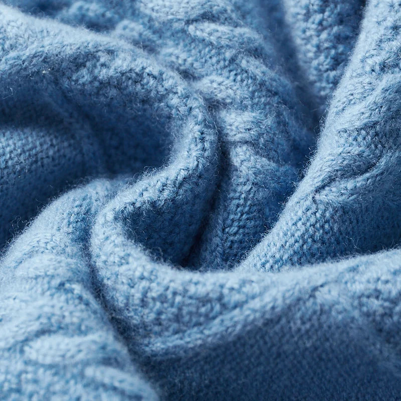 Pull roulé en cachemire imprimé