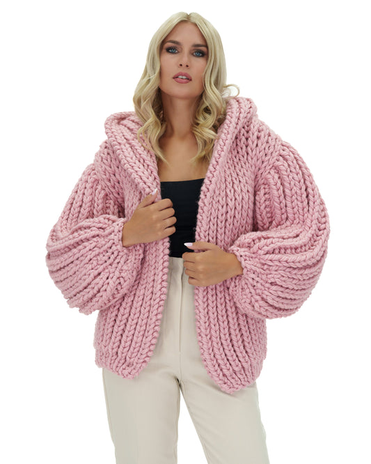Cardigan Chunky à Capuche Ariana