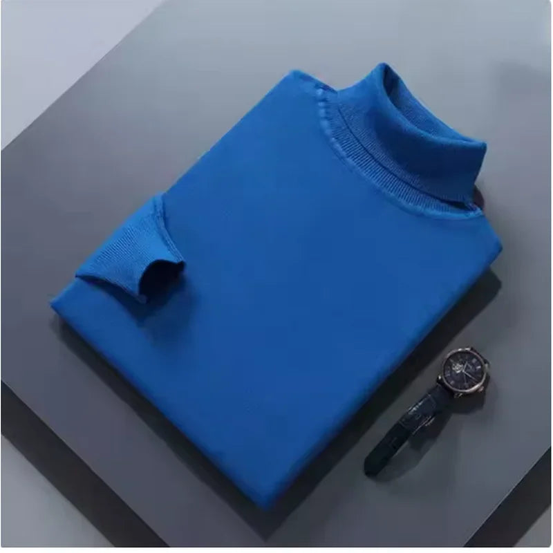 Pull col roulé épais en laine élégant