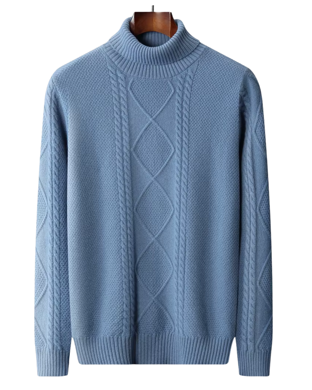 Pull roulé en cachemire imprimé